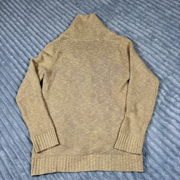 Ralph Lauren Sport Sweater Women Large Cable Tan Brown Cardigan Button - Picture 9 of 12